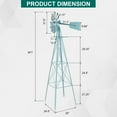 thumbnail image 5 of IVV 8ft Tall Outdoor Metal Windmill w/ Weather Vane for Garden Yard Decoration, Light Blue, 5 of 10