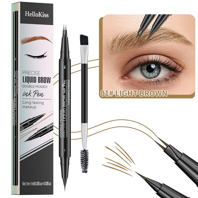SharkTRUE Dual-Ended Eyebrow Pencil With Brush: Waterproof, Long-Lasting, Natural 3D Brows