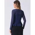 thumbnail image 3 of DARING DIVA Women's Ruffle Mesh Shrug Long Sleeves Self Tie Casual Bolero Cardigan L Dark Blue, 3 of 6
