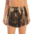 thumbnail image 4 of Lsque Western Skull Cowboy Printed Women's Running Shorts with Liner Pockets,Elastic Quick Dry Workout Athletic Gym Yoga Shorts,Womens High Waist Shorts-XX-Large, 4 of 9