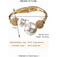 thumbnail image 2 of 14K Plated Gold Big Pearl Clasp Cuff Bracelets Asymmetric Broadside Ball Handcuffs Wrist Bangle for Women Girls Simple Fashion Jewelry, 2 of 14