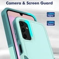 thumbnail image 4 of for Samsung Galaxy A14 5G Case: Dual Layer Protective Heavy Duty Cell Phone Cover Shockproof Rugged with Screen Protector - Military Protection Bumper Tough - Galaxy A14 5G 2023, 6.6inch, Green, 4 of 14