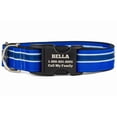 thumbnail image 1 of If It Barks Personalized 1" Striped Dog Collar - Engraved Name - Custom Size, Blueberry, 1 of 4