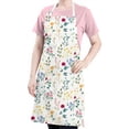 thumbnail image 5 of Pioneer Flower Floral Print Pattern Apron-Garden Aprons for Women with Pockets-Cotton Linen Waterproof Kitchen Cooking Gardening Aprons Adjustable for Kitchen,Cooking,BBQ and Salon 33x27 Inch, 5 of 7
