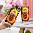thumbnail image 3 of Vaso de viaje Oasisdream de acero inoxidable de 600 ml con estampado de calaveras, 3 of 6