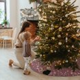 thumbnail image 4 of Wosthever Estera de de árbol de Navidad, decoraciones para árboles de Navidad, decoración de suelo para interiores y exteriores, tela, de Kits de decoración para fiestas rosa dorado, 4 of 6