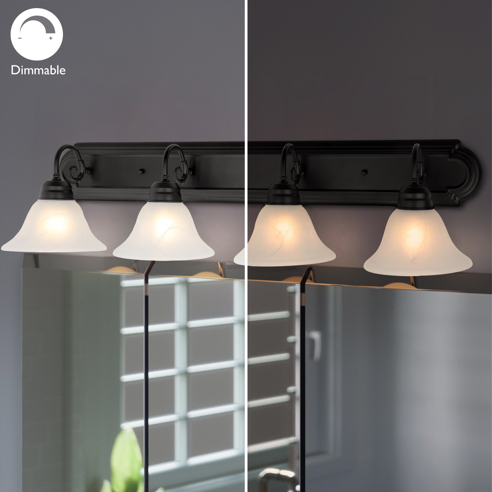Design House Millbridge 4-Light Dimmable Wall or Vanity Light, Matte Black