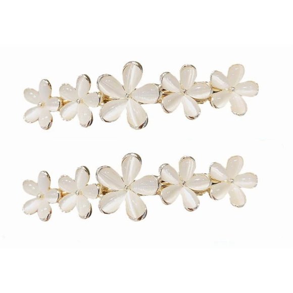 2 pinzas para el pelo con ópalo y flores doradas, accesorios decorativos para , cumpleaños, pasadores dorados brillantes para boda, horquillas para el pelo, San Valentín, bodas, bailes de graduación,