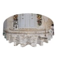 thumbnail image 3 of Christmas Silver Fir Leaves Snowflakes Round Tablecloth Waterproof Wedding Decor Table Cover Xmas Home Decorative Tablecloth, 3 of 6