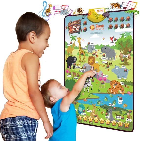 Just Smarty Zoo Animals Toddler Learning Toys | Educational Animal Sounds, Counting & Memory Activities for Kids Ages 3-6