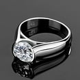 thumbnail image 2 of 2CT Round Moissanite Solitaire Ring Women Men GRA 925 Sterling Silver Pass Test, 2 of 2