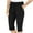 Black, variant on Women's Cargo Capris Hiking Pants Casual Loose Elastic Waist Pants Lightweight Quick Dry Outdoor Athletic Pants with Pockets