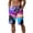 A-Purple697, variant on Men's Sunset Print Swim Shorts Elastic Waist Pocket Swim Shorts Tropical Travel Long Trunks