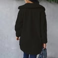 thumbnail image 4 of tklpehg Women'S Jackets for Winter Warm Jacket Long Sleeve Plush Hooded Pocket Jackets Casual Solid Color Loose Overcoat (Black,XL), 4 of 6