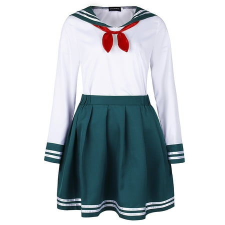 KABOER Sailor Suit Anime Cosplay Costume Japanese Girl School Uniform Lolita Pleated Skirt Anime Cosplay Costumes