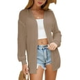 thumbnail image 2 of Women 2024 Lightweight Crochet Cardigan Long Sleeve Open Front Knit Sweater Kimono Cover Up, 2 of 5