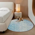 thumbnail image 2 of Blue Coastal Round Area Rug 3Ft Washable Small Circle Rugs for Kitchen Entryway, Summer Ocean Starfish Conch Seashells Non-Slip Carpet Floor Mats Indoor Outdoor Carpet Runner Aesthetic Home Decor, 2 of 8