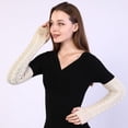 thumbnail image 6 of Yoyauz Women's Long Fingerless Gloves Arm Warm Knit Thumbhole Stretch, 6 of 7