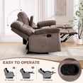thumbnail image 6 of Bonzy Home Recliner Sofa Set — Single Recliner, Loveseat & 3-Seat Sofa with Storage Console & Cup Holders, Brown, 6 of 10