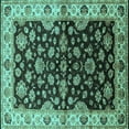 thumbnail image 1 of Ahgly Company Indoor Square Oriental Turquoise Blue Industrial Area Rugs, 8' Square, 1 of 4