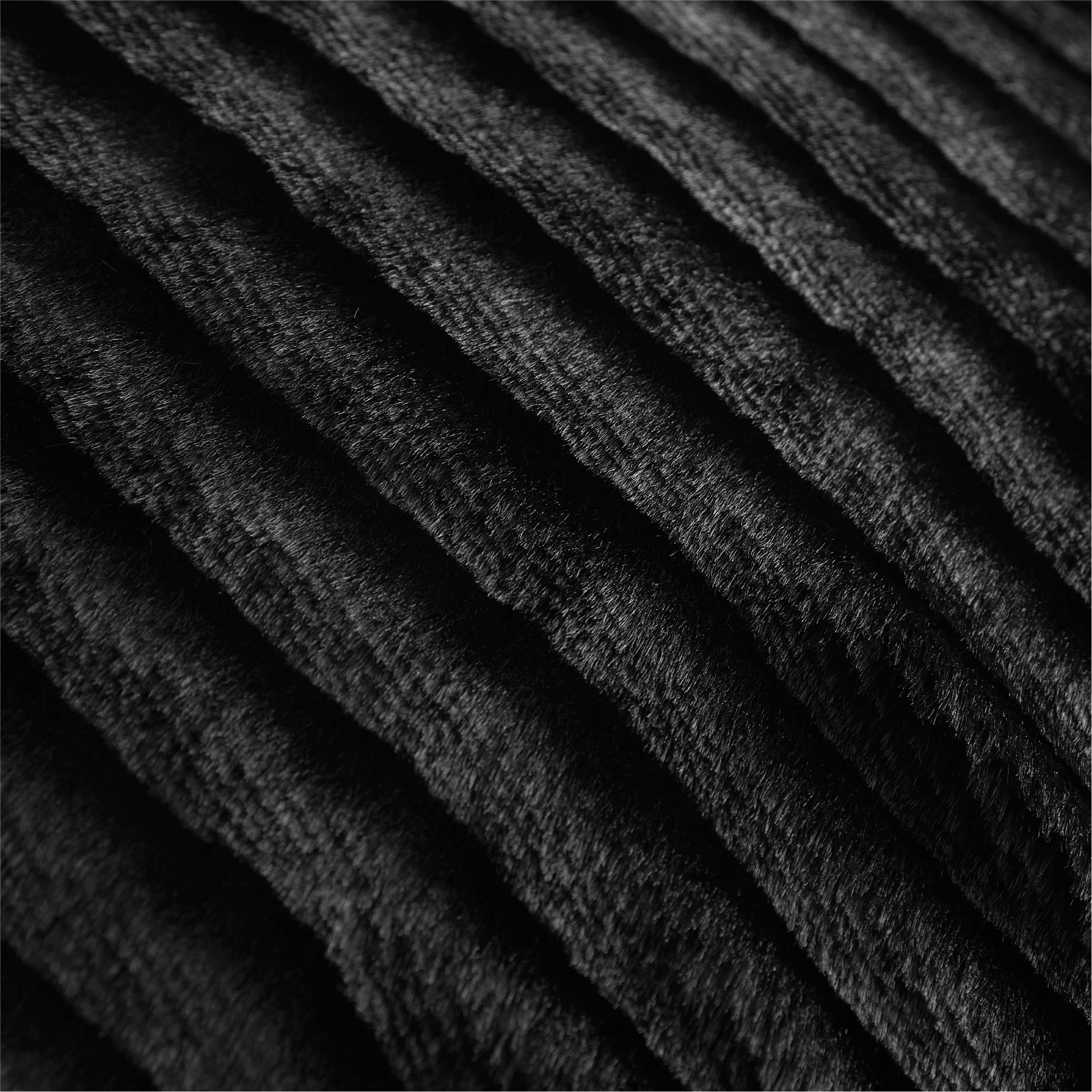 Mainstays 18" x 18" Rich Black Ruched Fur Decorative Throw Pillow