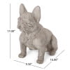 thumbnail image 5 of Noble House Delamore Outdoor French Bulldog Garden Statue in Rustic White/ Green, 5 of 6