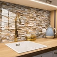 thumbnail image 5 of Faux Brick 3D Wall Panels Peel and Stick in Red Brown, Self Adhesive Waterproof Foam Wallpaper for Bedroom, Bathroom, Kitchen, 5 of 8
