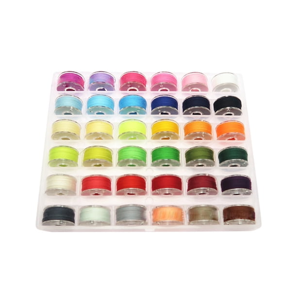Bobinas de coser de colores mezclados, hilo de coser, bobina de plástico, Mini accesorios para máquina de coser para el hogar, Kit de trabajo hecho a mano 36 Piezas Advancent HA0690-00B