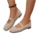 thumbnail image 3 of Willtoo Women Solid Suede Flats Ankle Strap Slip on Casual Shoes 2025 Square Toe Low Heels Vintage Fashionable Breathable Comfortable Slip Resistant Office Travel Walking Dancing Shoes Beige, 3 of 6