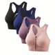 thumbnail image 1 of 4 Uds. Sujetadores Deportivos Con Cremallera Frontal, Cómodos Y Agradables A La Piel, Sujetadores Íntimos Diarios Racerback, Ropa Interior Y Lencería Para Mujer, 1 of 4