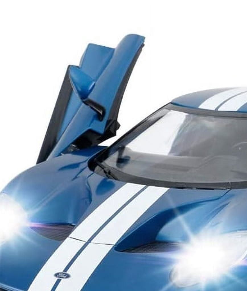 PlayWorld 1/14 Ford GT RC Race Toy Car for Kids, Open Doors by Manual, Blue