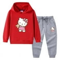 thumbnail image 4 of Hello Kitty-Sudadera con capucha para niña, pantalones deportivos, ropa de dos piezas para niño, conjunto de bebé de manga larga de algodón puro, moda bonita, 4 of 5