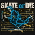 thumbnail image 2 of Cool Skeleton Reaper Skate or Die Men's Graphic T Shirt Tees Brisco Brands S, 2 of 6