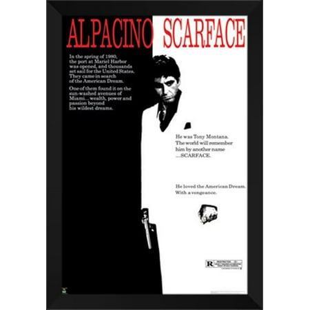 28x40 Poster - FrameToWall - Scarface Movie Poster 28x40 Framed Art Print.