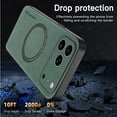 thumbnail image 5 of ELEHOLD For iPhone 17 Pro Max Magnetic Case, Shockproof Ultra Slim Luxury Leather Magnetic Drop Protection Cover Full Lens Protection, Green, 5 of 6