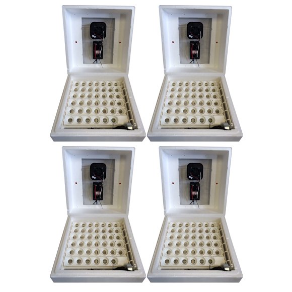 Farm Innovators Heated Circulated Air Incubator with Turner, White (4 Pack)