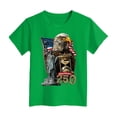 thumbnail image 4 of Toddler Girls USA 250th Anniversary T Shirt Patriotic American Flag Eagle Print Short Sleeve Tops Casual Comfort Tee for 1776-2026 America 250 Years Celebration Gibobby,13-14 Years,Green, 4 of 5