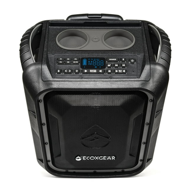 ECOXGEAR EcoBoulder+ GDI-EXBLD810 Altavoz y sistema PA inalámbrico Bluetooth portátil flotante resistente al agua de 100 vatios (gris)