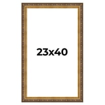 23x40 Frame Vintage Gold Solid Wood Picture Frame | 2.5 Inch Moulding Width | Ornate Bronze Museo