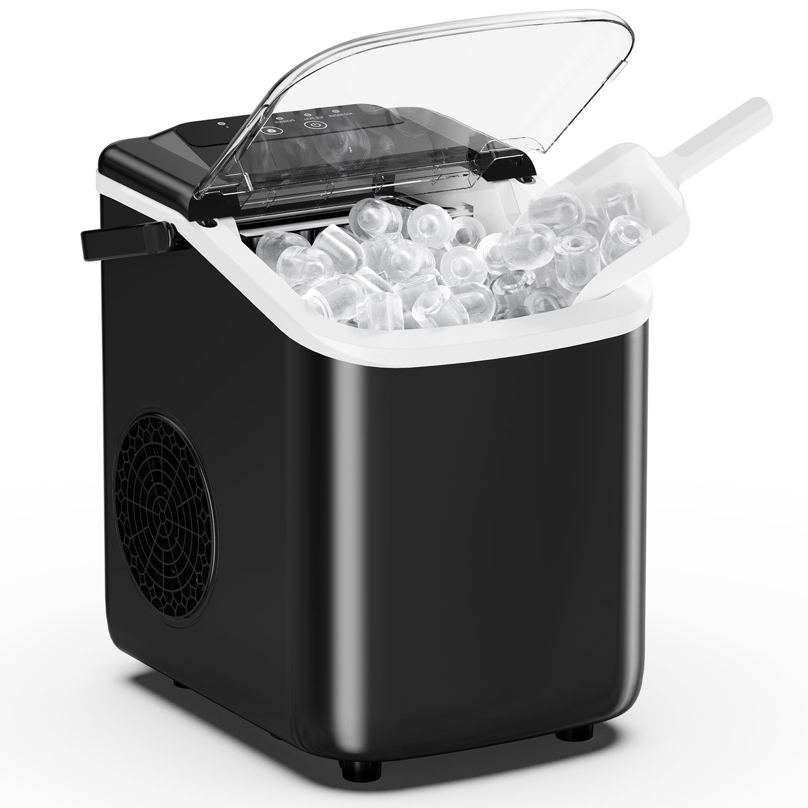 Countertop Ice Maker, 26lb/Day Bullet Ice Maker Machine with Handle, 9 Cubes in 6-8 Minutes, Auto-Cleaning for Home, Kitchen, Black
