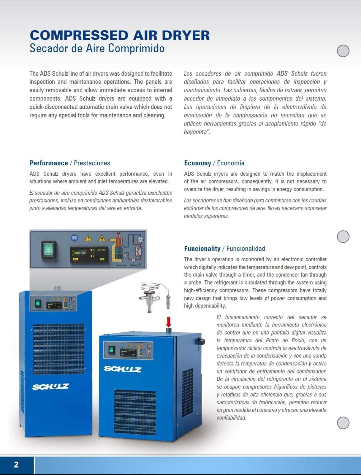 SCHULZ REFRIGERATED AIR COMPRESSOR DRYER: 10 CFM 115 VOLTS