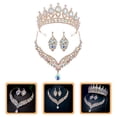 thumbnail image 2 of 1 juego elegante de joyas de novia, conjunto de corona, collar y pendientes para boda, conjunto de joyas de novia para bodas, corona, diadema, collar y pendientes con diamantes de imitación, 2 of 7
