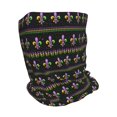 thumbnail image 2 of Yiaed Mardi Gras Fleur de Lis Print Multifunction Beanie Hats for Women Men Slouchy Knit Beanie Hat Winter Hat Scarf Stretch Skull Cap, 2 of 8