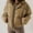 Khaki, variant on Women's Winter Trend Foreign Style Solid Color Warm Padded Jacket Olive Puffy Jacket Leather Men Coats with Hood Coats for plus Size Women Insulated Jackets Synthetic down Jacket Hood for Jacket