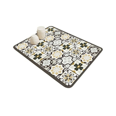 

KI Raidley Quick Dry Dish Mat Super Absorbent Drying Mat Retro Quick-Drying Water-Draining Mat Easy Dish Clean Mat for R8H3