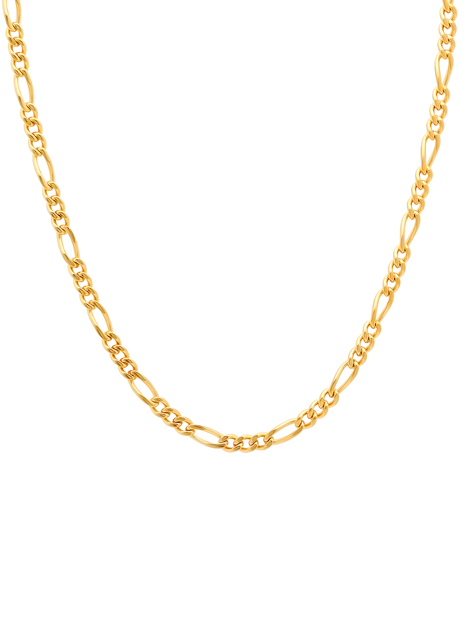 Men's Gold-Tone Stainless Steel Figaro Link 24" Chain Necklace - Brilliance Fine Jewelry