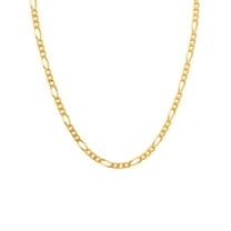 Men's Gold-Tone Stainless Steel Figaro Link 24" Chain Necklace - Brilliance Fine Jewelry