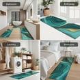 thumbnail image 5 of Teal Gold Marble Pattern Kitchen Rugs Sets Of 3,Kitchen Runner Rugs Non Skid Washable,Decorative Kitchen Floor Mats for Kitchen,Sink,Laundry,17"x30"+ 17"x47" + 17"x59", 5 of 6