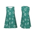 thumbnail image 7 of Honeii teal green paw Print Women's Sleeveless Dress, Loose Fit Casual Dress for Women, Summer Fashion Dress, 7 of 7