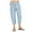 Blue, variant on WIZUTIZ Womens Capris Plus Size Leisure Baggy Wide Leg Beach Pants Stretch Elastic Mid Rise Sweatpants Solid Drawstring Straight Leg with Pockets Slacks Pants for Teen Girls Activewear Date Blue
